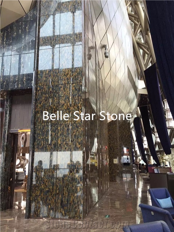Tiger"S Eye Semi Precious Stone Tea Table Tops