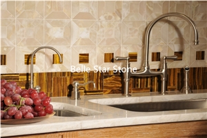 Tiger"S Eye Semiprecious Stone Kitchen Backsplash
