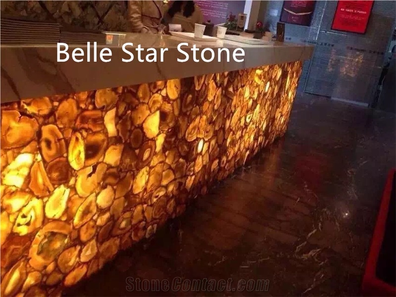 Yellow Agate Backlit Gemstone Bar/Club Counters