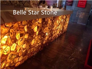 Yellow Agate Backlit Gemstone Bar/Club Counters