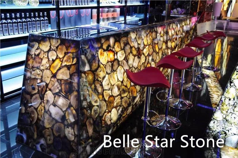 Yellow Agate Backlit Gemstone Bar/Club Counters