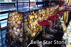 Yellow Agate Backlit Gemstone Bar/Club Counters