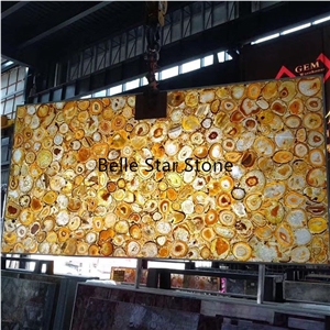 Yellow Agate Backlit Gemstone Bar/Club Counters