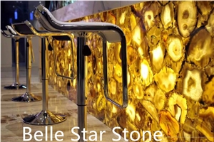 Yellow Agate Backlit Gemstone Bar/Club Counters