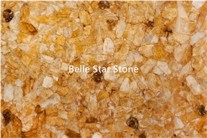 Yellow Crystal Semiprecious Stone Slabs & Tiles