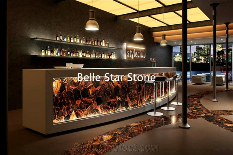 Yellow Crystal Semiprecious Stone Slabs & Tiles
