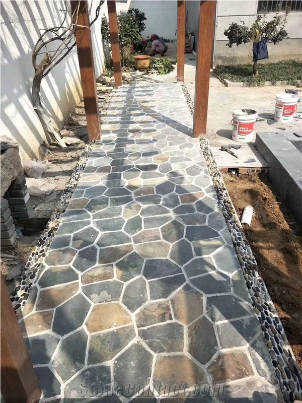Natural Multicolor Slate Exterior Wall Floor,Garden