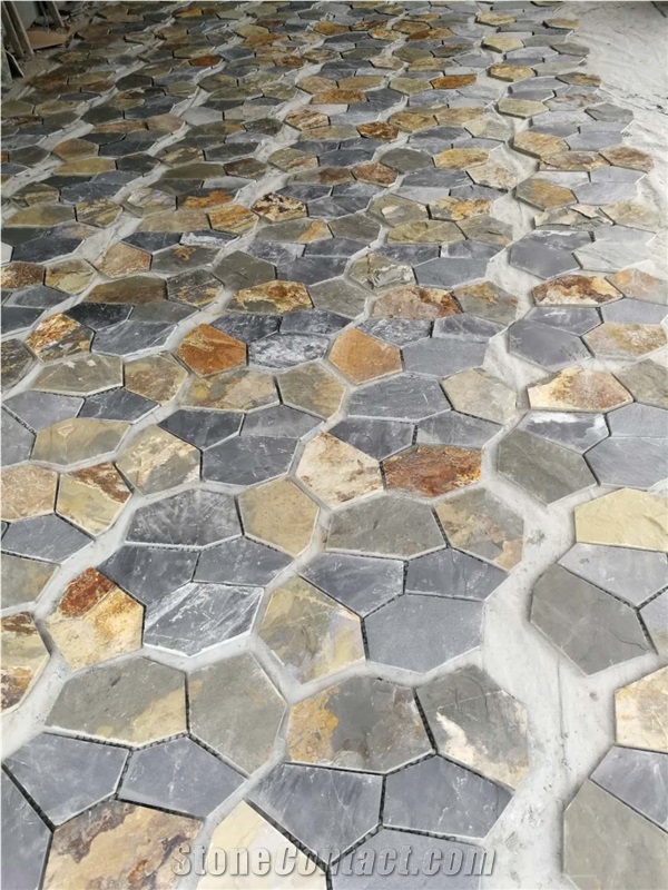 Natural Multicolor Slate Exterior Wall Floor,Garden