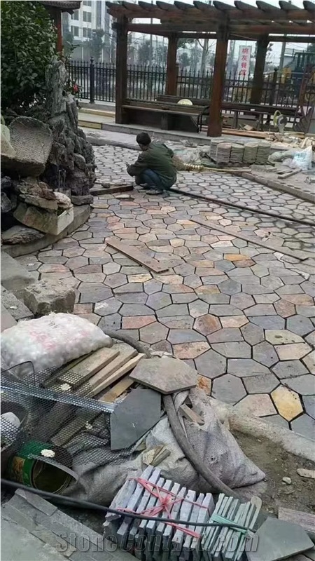 Natural Multicolor Slate Exterior Wall Floor,Garden