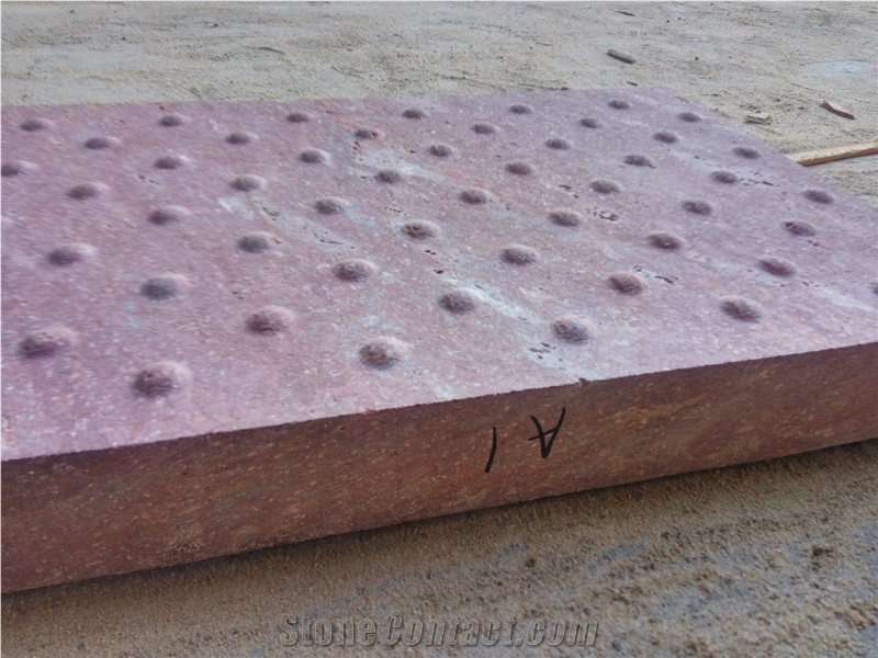 China Red Porphyry Blind Paving Stone