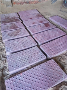 China Red Porphyry Blind Paving Stone