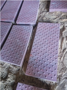 China Red Porphyry Blind Paving Stone