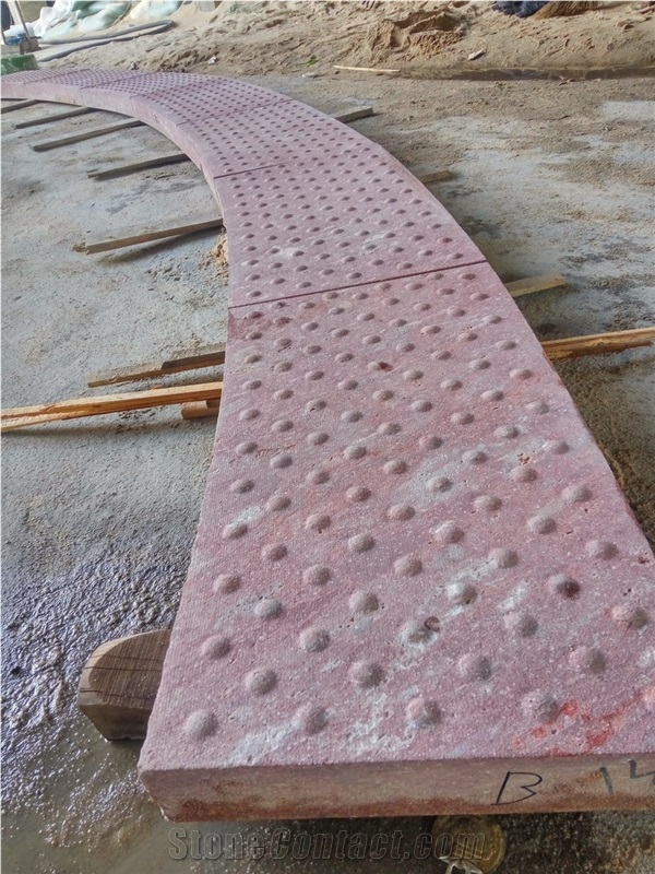 China Red Porphyry Blind Paving Stone