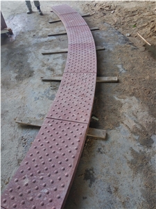 China Red Porphyry Blind Paving Stone