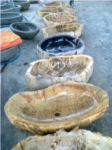 Bali Bathroom Sink Petrified Wood