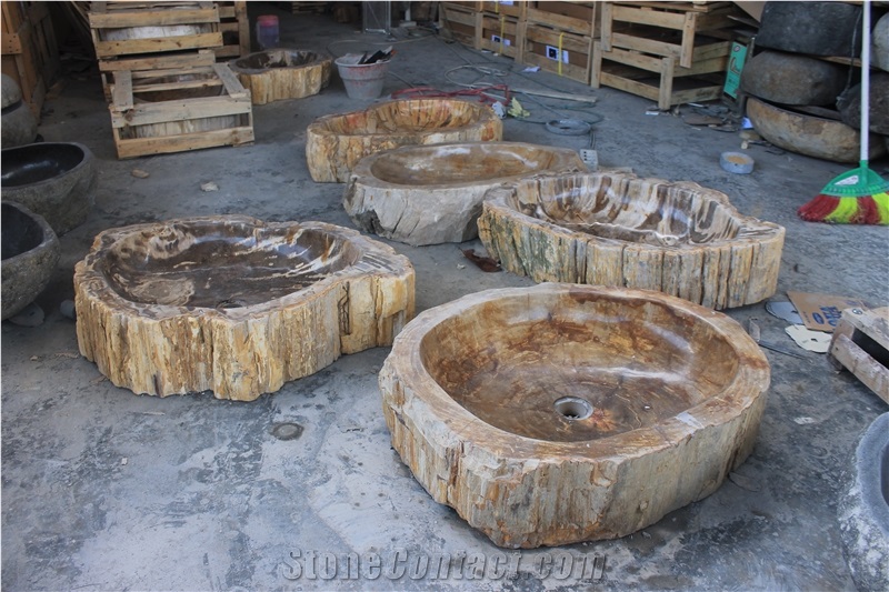Bali Bathroom Sink Petrified Wood