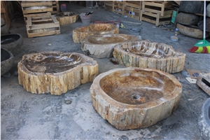 Bali Bathroom Sink Petrified Wood
