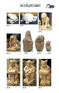 Bali Limestone Human and Animal Sculpture