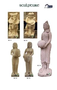 Bali Limestone Human and Animal Sculpture