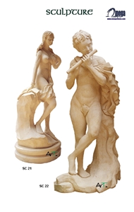 Bali Limestone Human and Animal Sculpture
