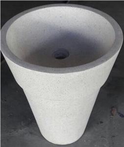 Bali Resin Terazzo Oval Sink Pedestal Basin