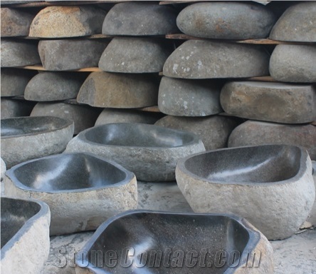 Bali Sink River Stone Basalt Indonesia Sink