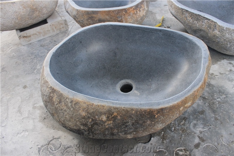 Bali Sink River Stone Basalt Indonesia Sink