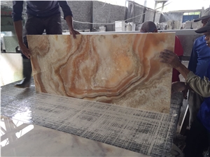 Honey Onyx Tiles Indonesia Gold-Brown Onyx Slabs
