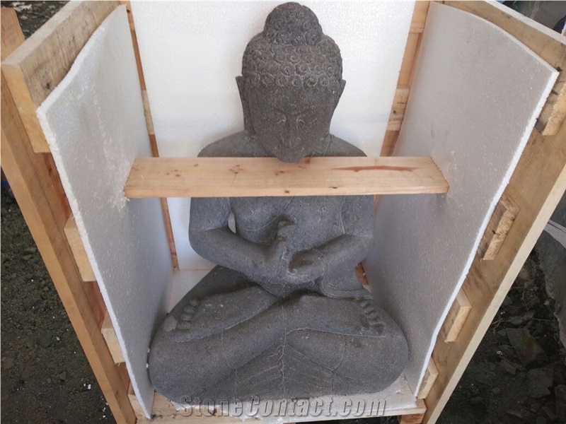 Java Buddha Sculpture Lava Stone Statue