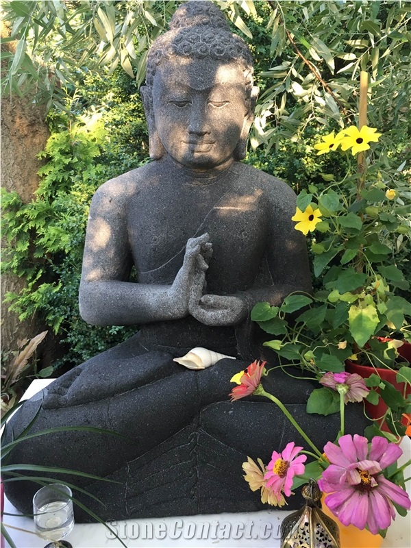Java Buddha Sculpture Lava Stone Statue