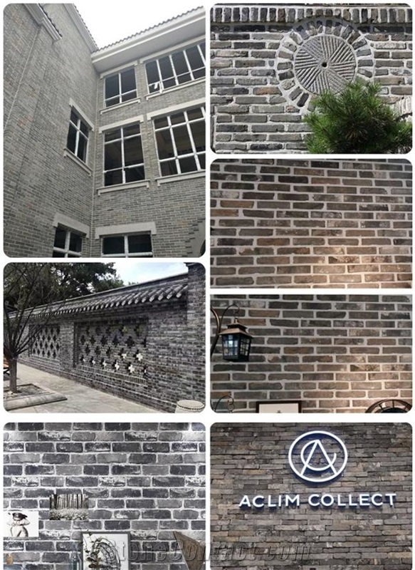 Antique Used Grey Brick Veneer,Thin Brick Tile