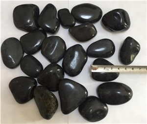 Black Polished Natural Pebble ,Garden Stone