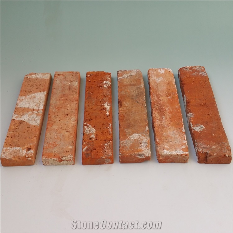 Old Reclaimed Bricks Veneer Panels in Red Color