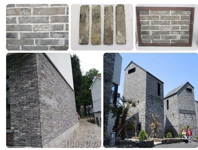 Old Reclaimed Grey Clay Brick for Decoration