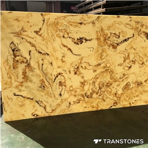 Alabaster Slab Interior Stone Wall for Bar Counter