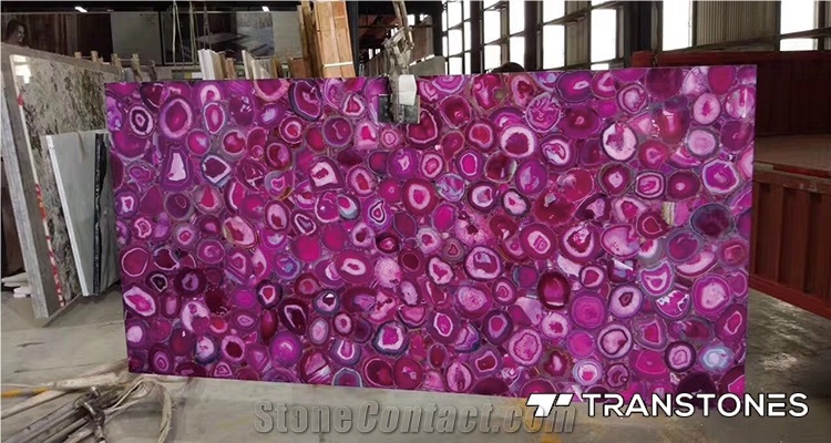 Polished Surface Gemstone Agate Stone Slab