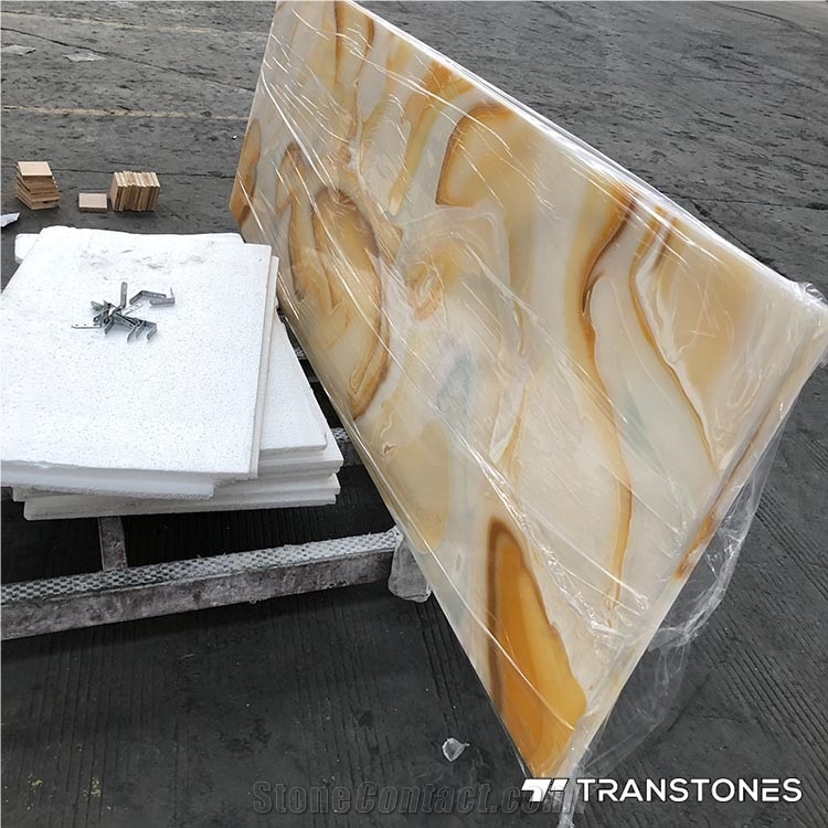 Popular Design Faux Alabaster Sheet Coffee Table