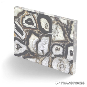 Translucent Agate Semiprecious Stone Slab