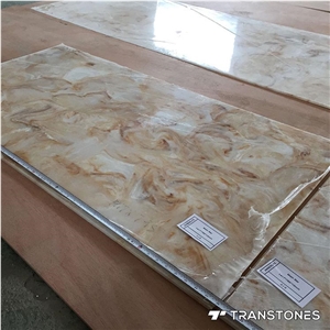 Transparent Faux Alabaster Onyx Slab for Table Top