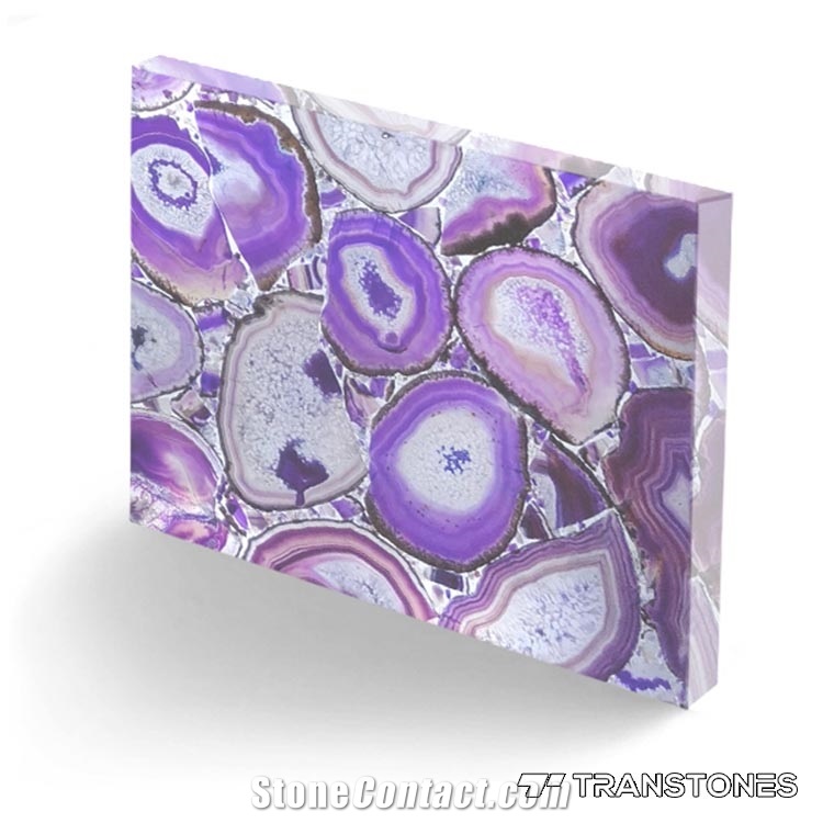 Transtones Purple Onyx Agate Slab for Bar Counter