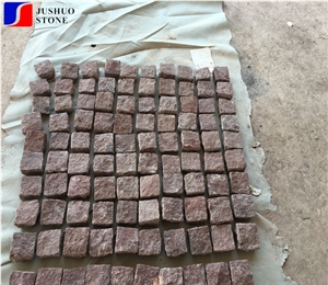 China Red Porphyry Cubes/Cobbles Setts Pavements