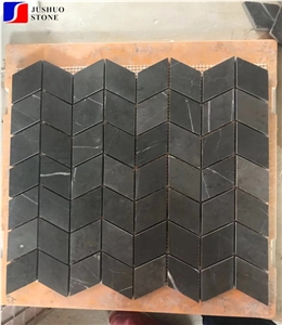 Flexible Pietra Grey Crystal Marble Mosaic Tiles