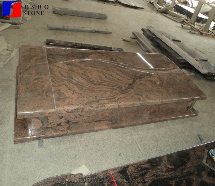 Polished Natural Stone Quarry Red Tombstone Design