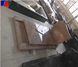Polished Natural Stone Quarry Red Tombstone Design
