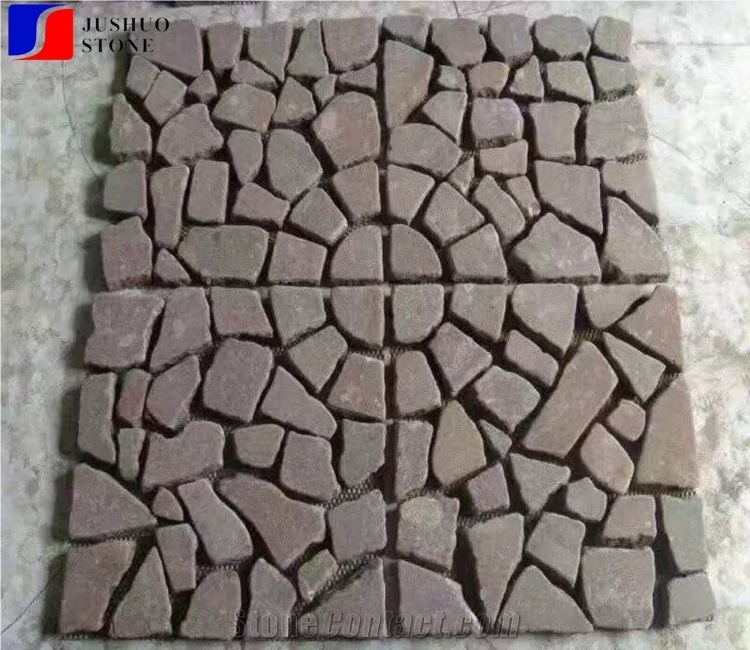 Red Porphyry Paving Outside Stone Landscaping Cube