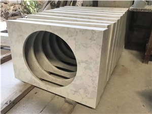 Arabescato White Quartz Stone Custom Vanity Tops