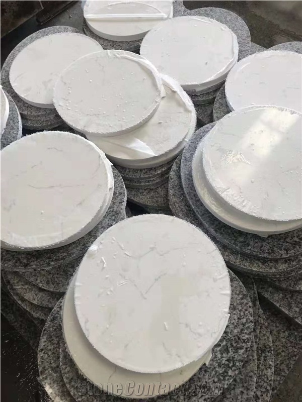 Arabescato White Quartz Stone Custom Vanity Tops