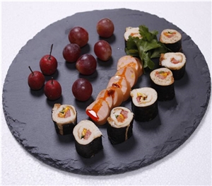 Black Slate Baking Cooking Stone Serving Plates