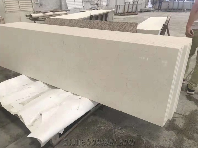 Carrara White Quartz Stone Kitchen Island Tops