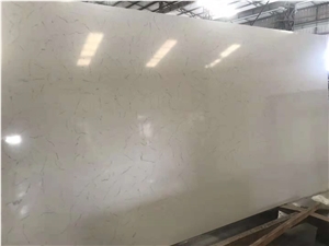 Carrara White Quartz Stone Kitchen Island Tops